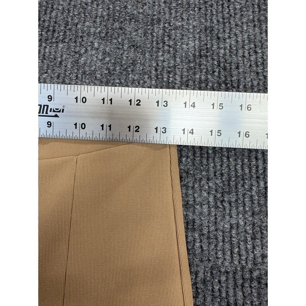 Zara Ottoman Leggings Womens Medium High Waist Stretch Slit Front Color Camel - Picture 12 of 16